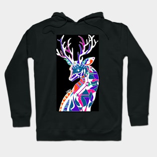 black dear Reindeer ecopop cute mexican pattern of the wild art Hoodie